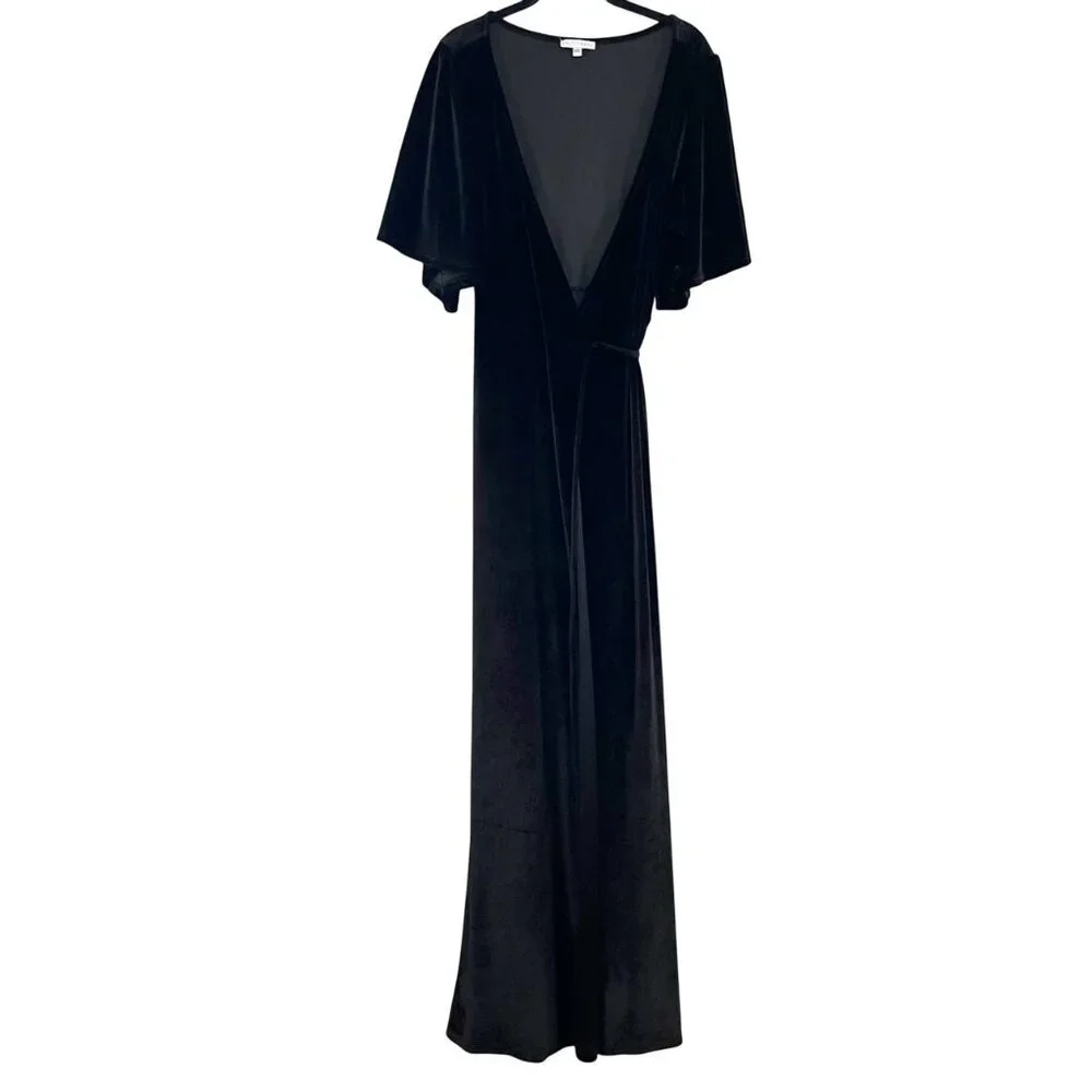 Baltic Born Black Velvet Maxi Dress